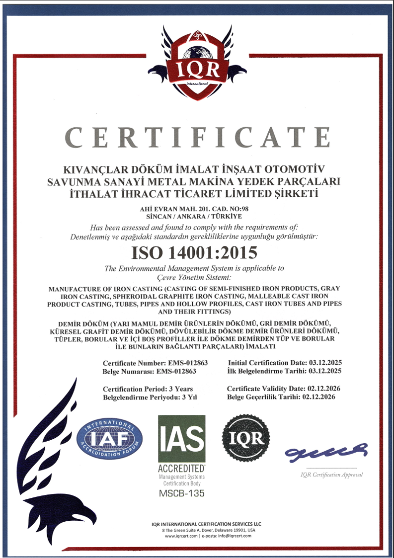 ISO 14001 Belgesi