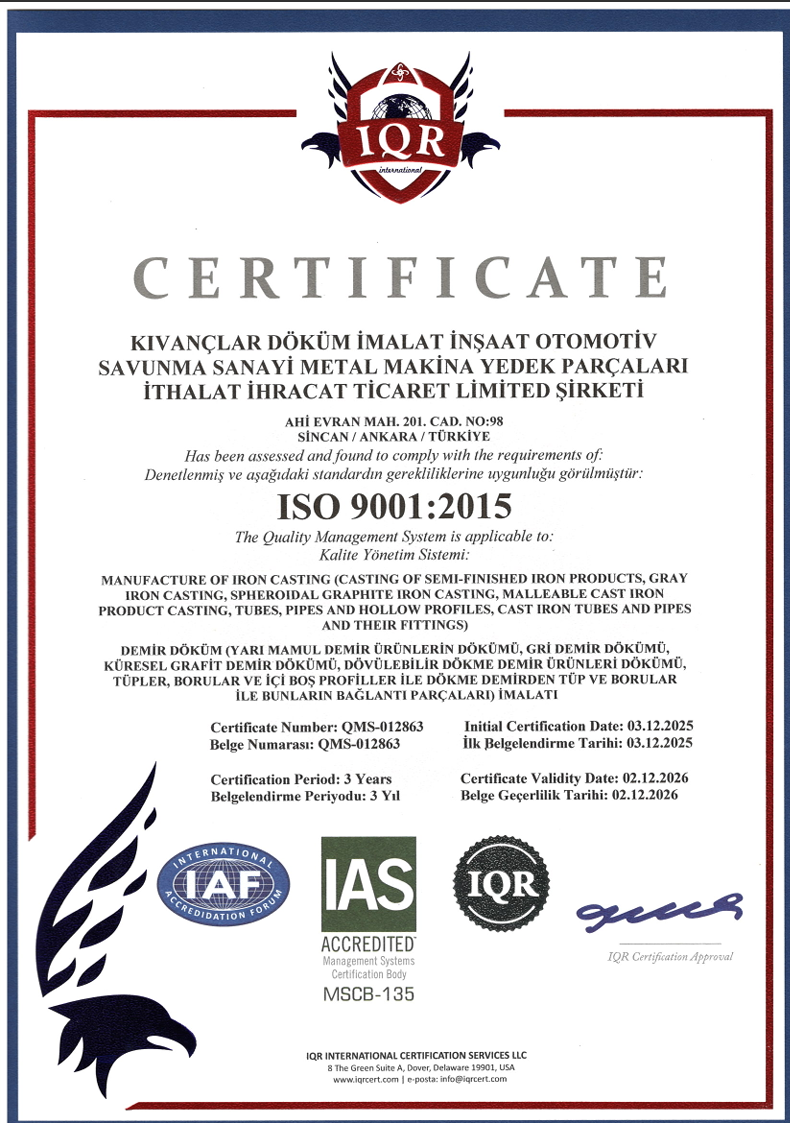 ISO 9001 Belgesi